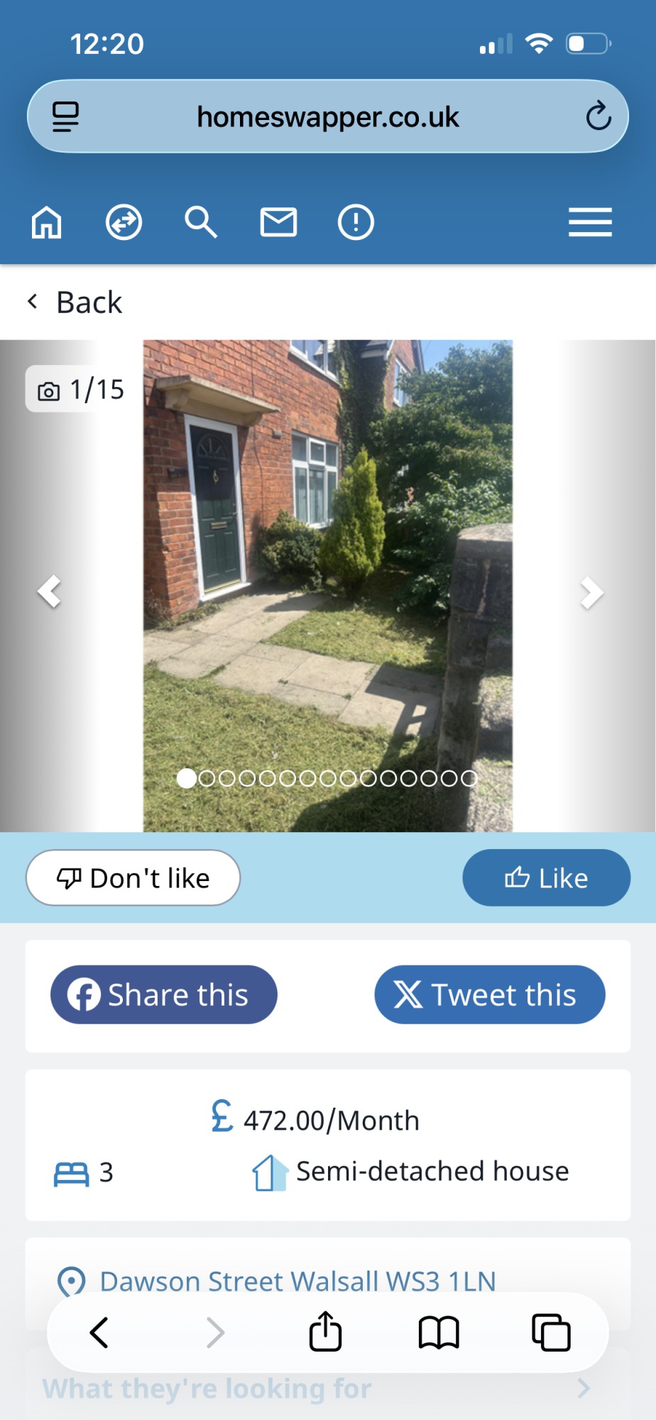 3 bed house large back garden