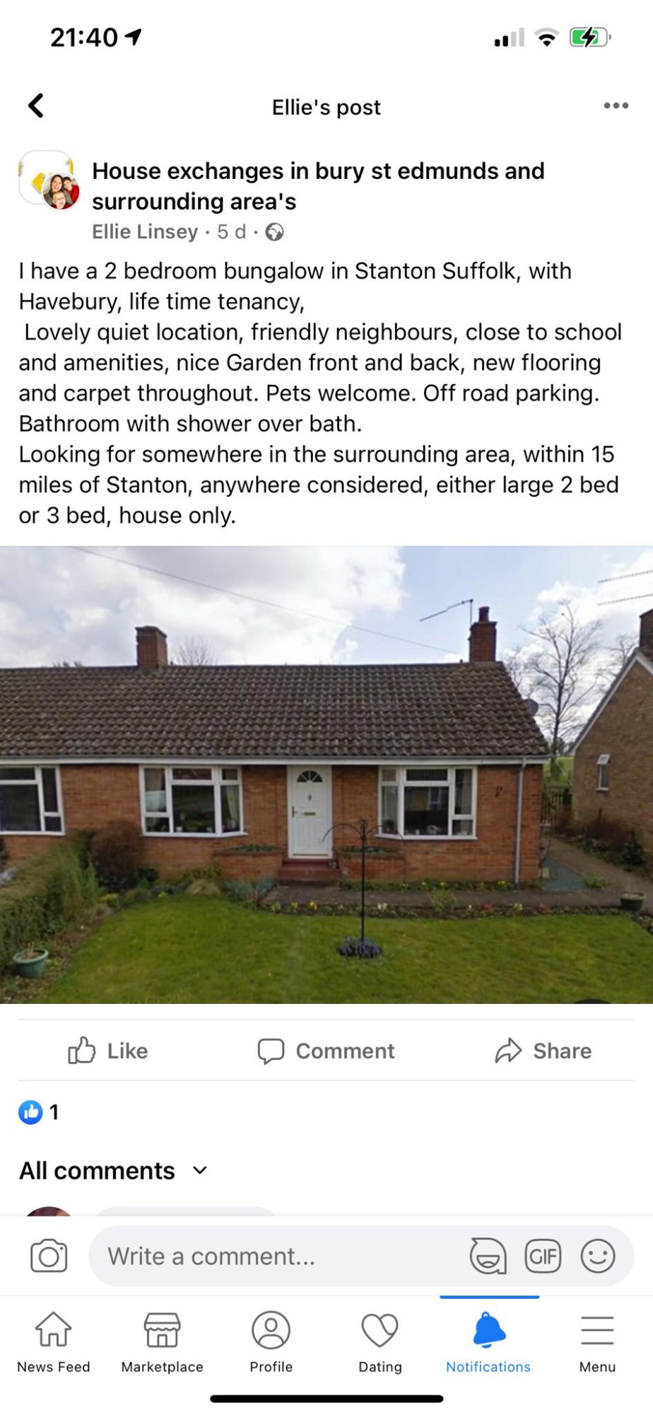 Quiet village in Suffolk